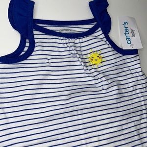 Carters 12M Blue Striped Sunshine Onesie